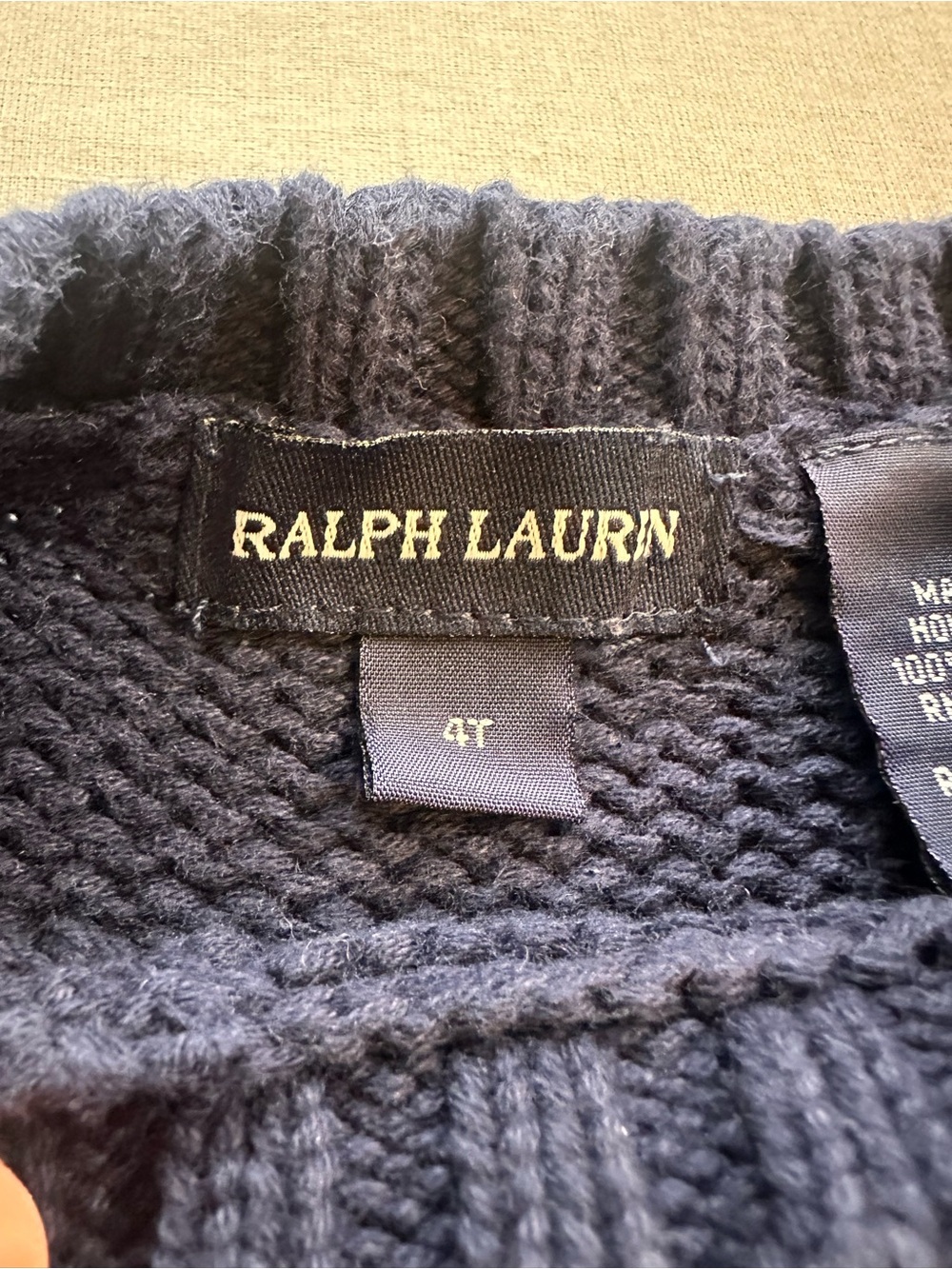 Ralph Lauren USA Flag Navy Knit Sweater 100% Cotton - Picture 4 of 10